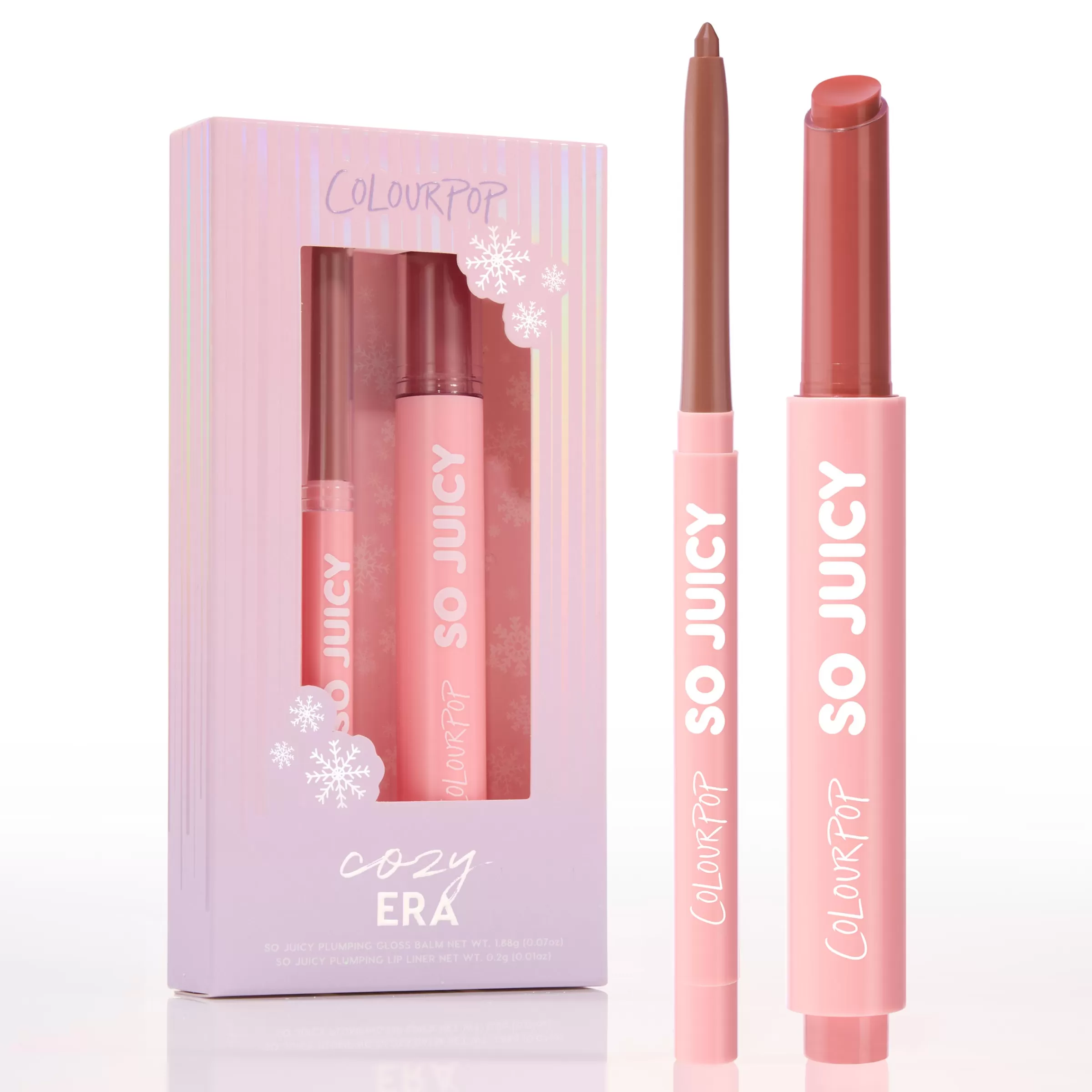 ColourPop Lip Gloss & Lip Oil | Lip Sets*Cozy Era Nude plumping gloss balm & lip liner kit