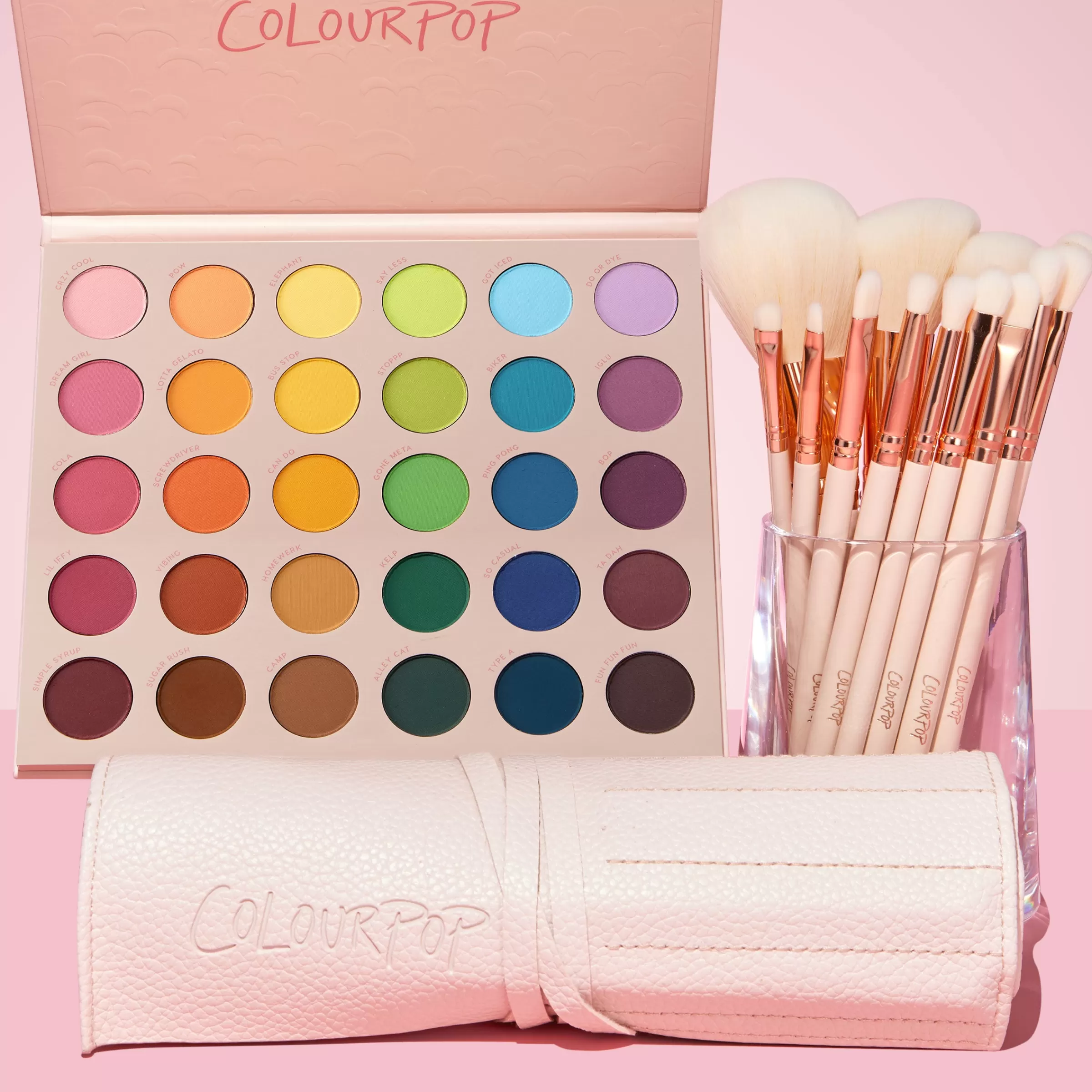 ColourPop Eye Sets*Crazy For Hue Pressed Powder Palette & Brush Set