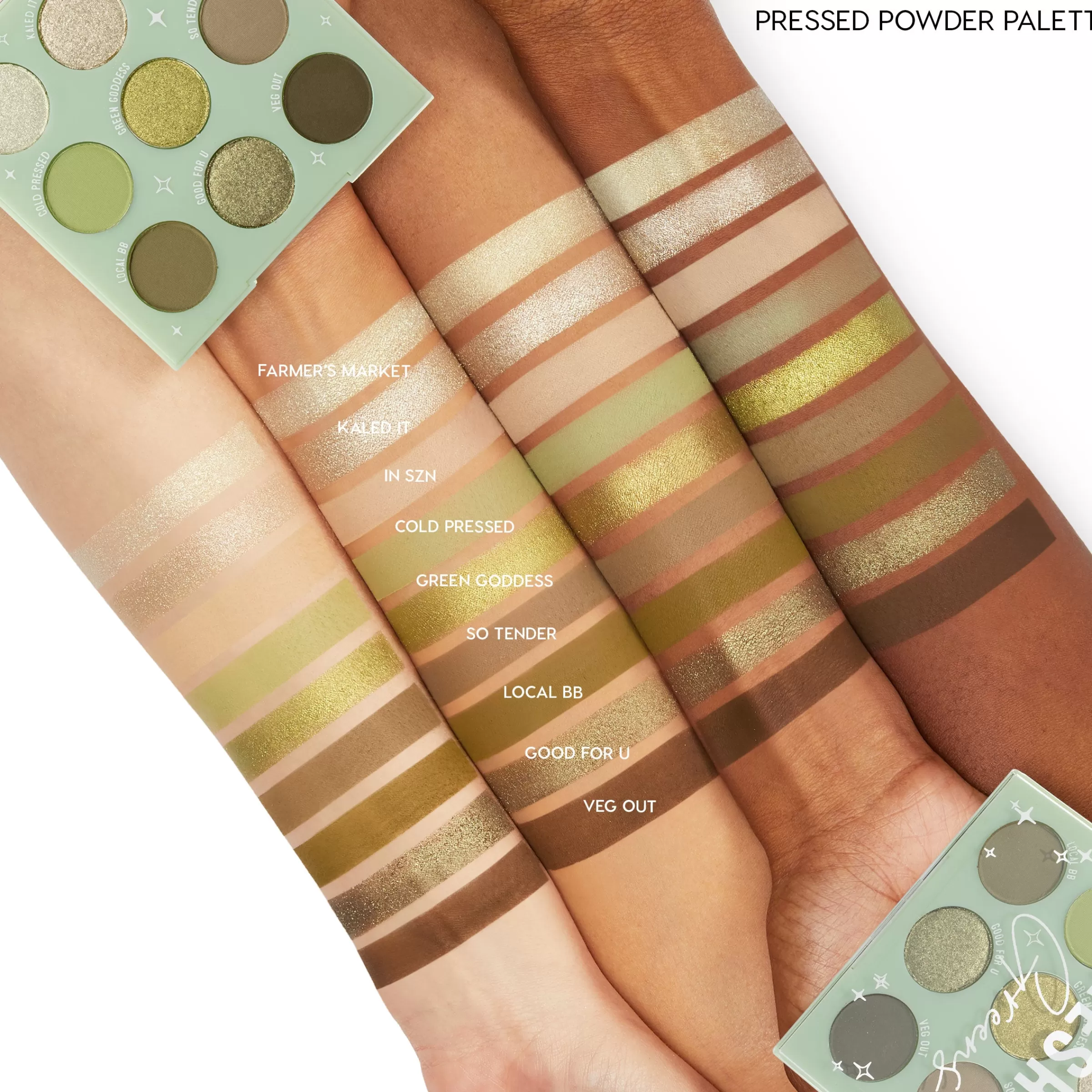 ColourPop Monochromatic Palettes*Fresh Greens Cool Earth-Tone Palette