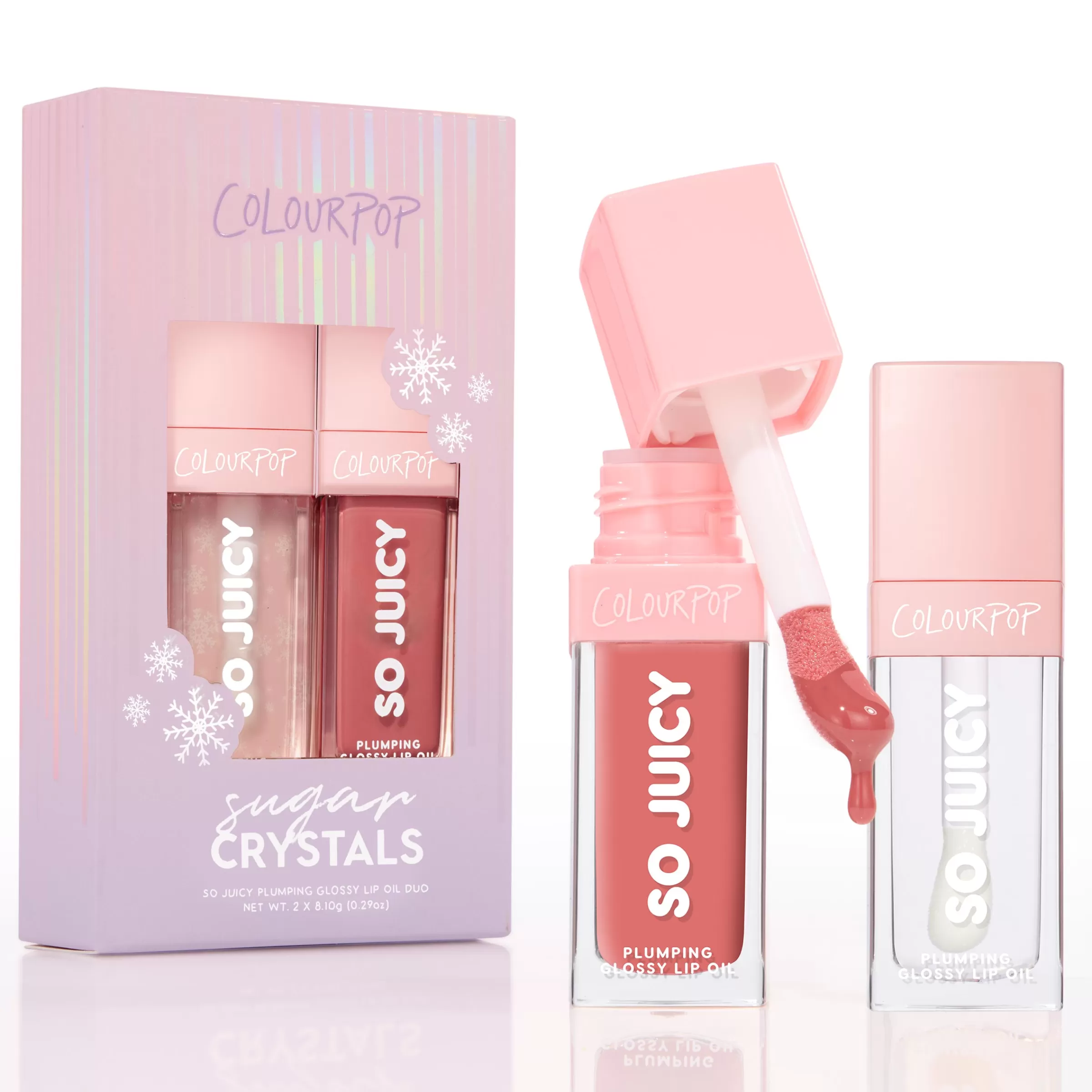 ColourPop Lip Gloss & Lip Oil | Lip Sets*Sugar Crystals Plumping glossy lip oil kit