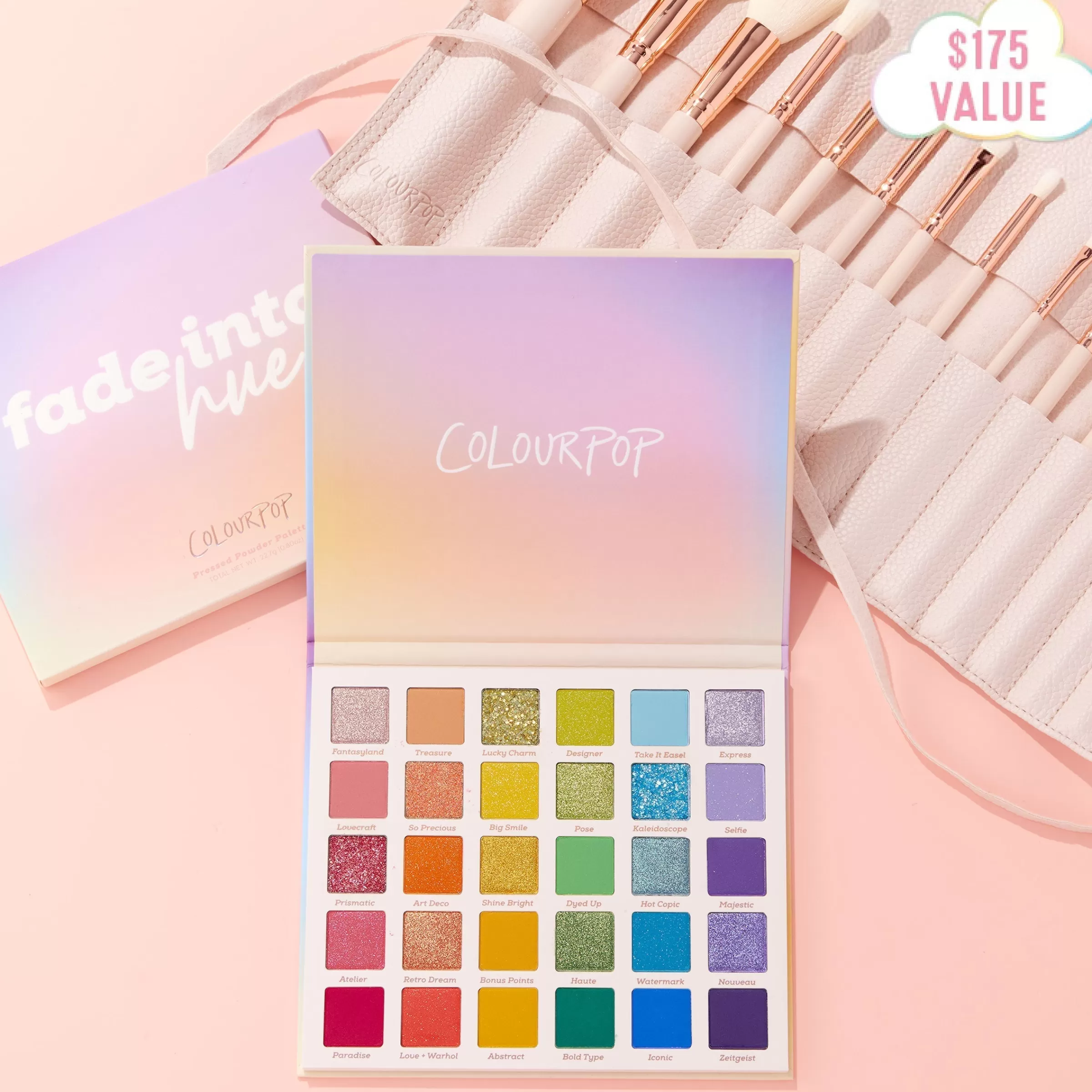 ColourPop Colorful Palettes*Sweet Fantasy Color Palette & Brush SetPressed Powder Palette & Brush Set